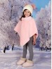 Kids Plush Poncho w/ Faux Fur Neckline (3-7 Years)